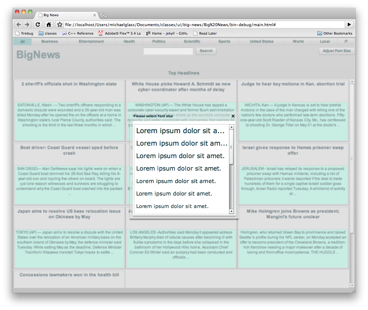BigNews screenshot